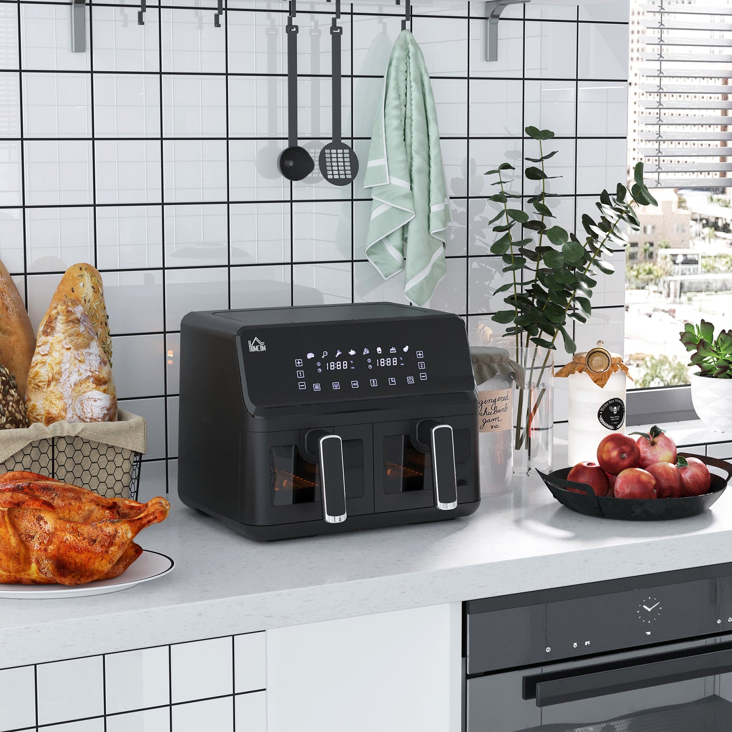 8L Dual Basket Low Fat Cooking Air Fryer