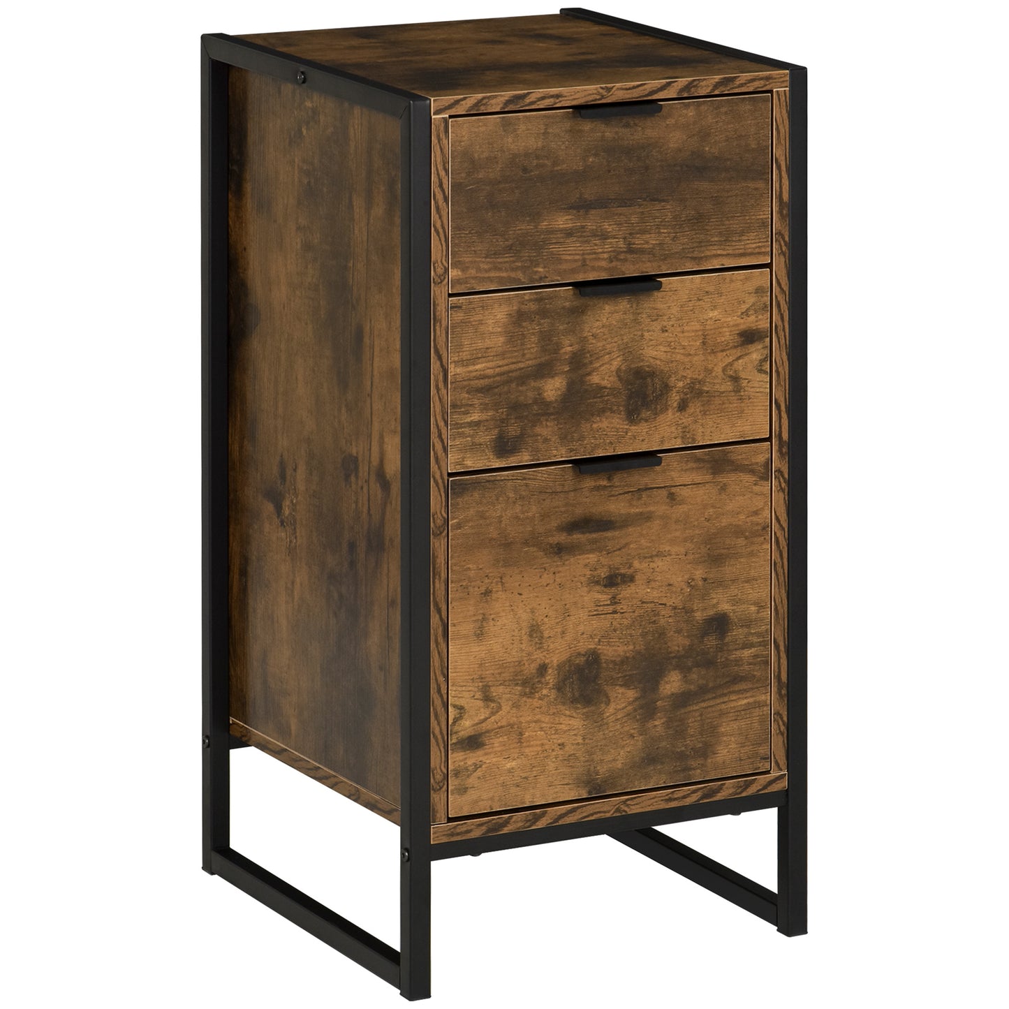 Darkwood Annelise Industrial 3 Drawer Cabinet